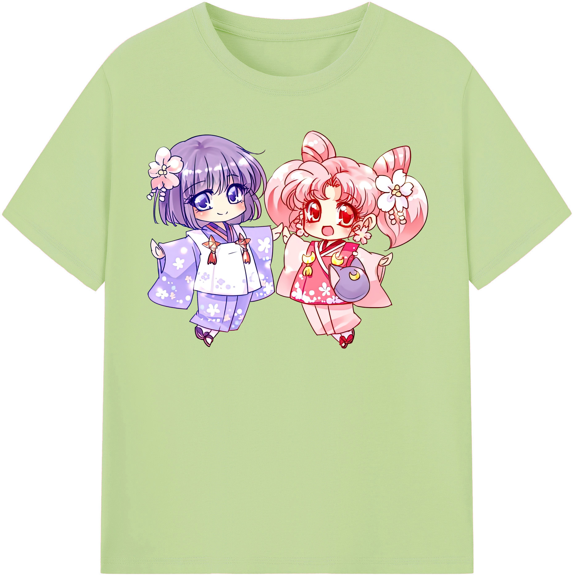 （画像用） 美少女戦士セーラームーン ちびうさ Sailor Moon Chibiusa Tsukino Usagi Small Lady Serenity 綿100％半袖Tシャツ（フロントプリント）